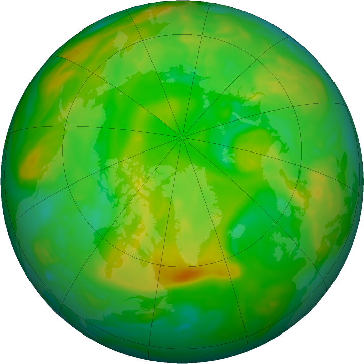 Arctic ozone map for 24 June 2018